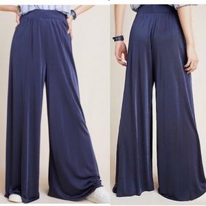 Anthropologie Navy Wide Leg Pants